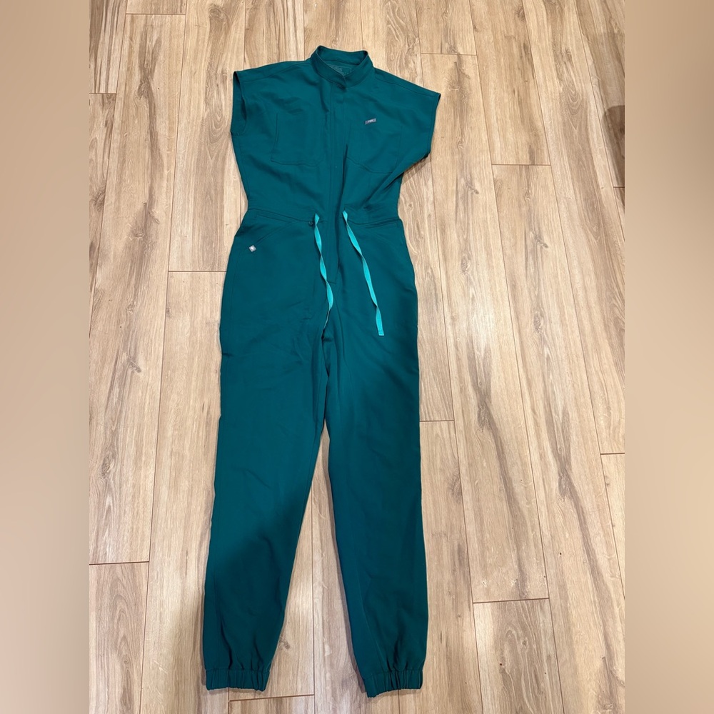 Figs hunter green jumpsuit